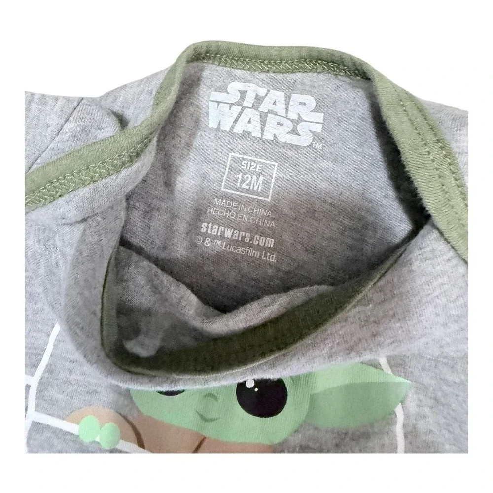 Marvel Star Wars Bodysuit Kids 12M Grogu‎ Captain America Avengers 3PK Gray Blue
